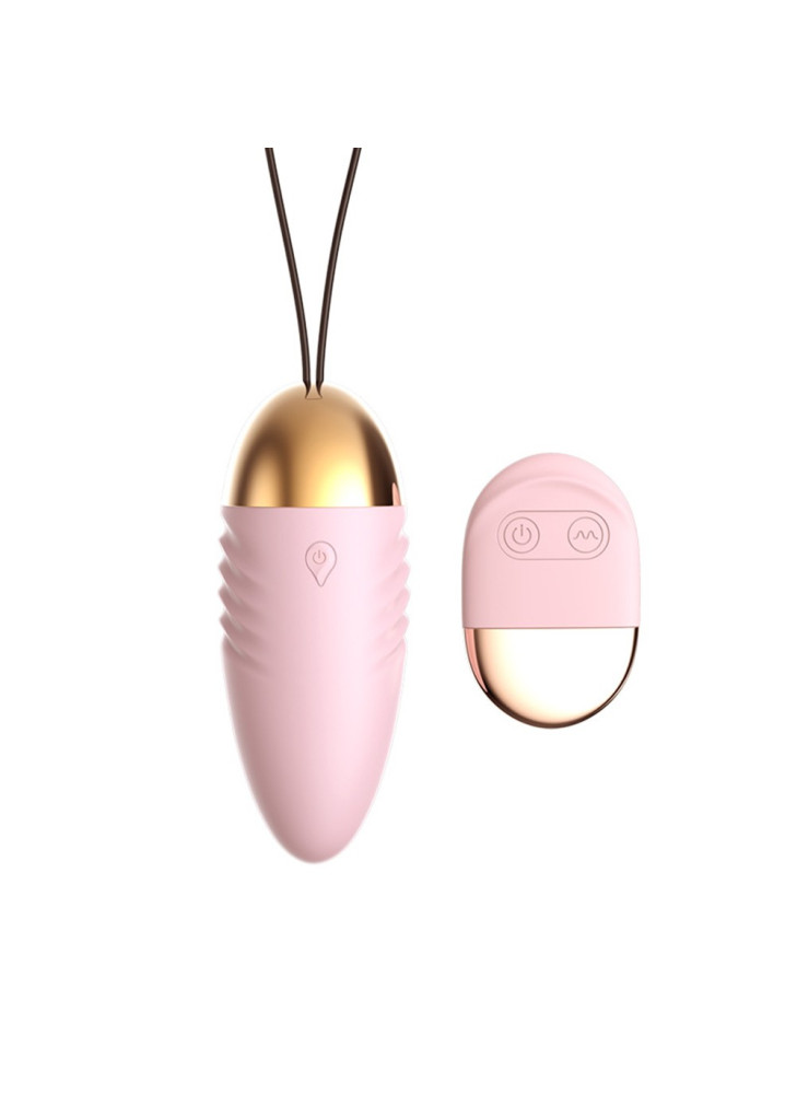 Oeuf  vibrant rose avec télécommande à piles  - TOD-083PNK